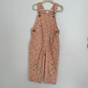 Wild Wawa 2-3T peach overalls with roses